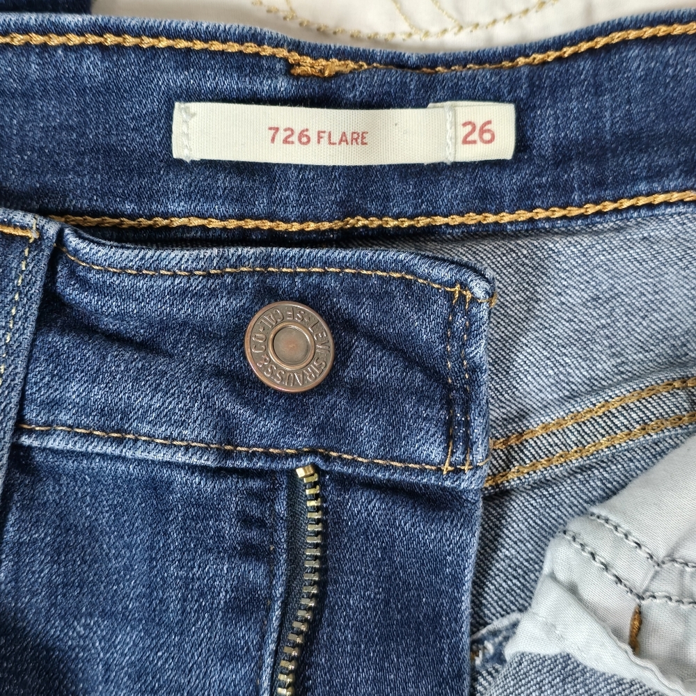 Levi Strauss & Co. Jeans, 726 High-Rise Flare, Dark Denim, Women's, Size W26 L32 - Picture 5 of 13